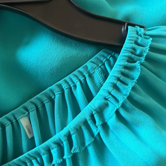 NWT $298 Kobi Halperin Green 3/4 Sleeve  silk Blouse size XS - Picture 10 of 11